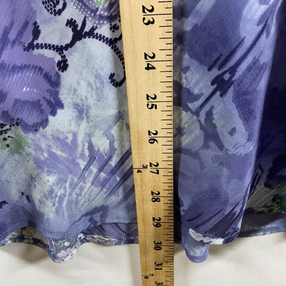 VTG Dressbarn Womens Abstract Floral Fairy Midi Slip Skirt Sz M Purple 90s USA - Picture 5 of 10